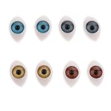 4 Color 8pcs Oval Hollow Back Plastic Eyes For Doll