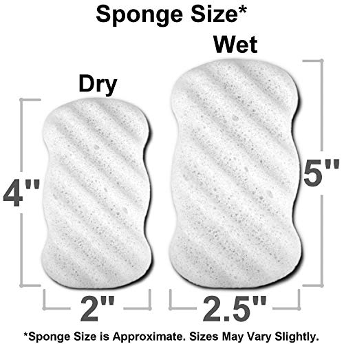 Konjac Body Sponge (6 Pack) Individually Wrapped MultiPack Pure (White
