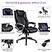 REFICCER Bonded Leather Office Chair - Adjustable Built-in Lumbar Support and Tilt Angle High Back Executive Computer Desk Chair for Office Workers & Students (Black)