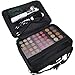 Relavel Makeup Train Case 3 layer Multi Functional Professional Makeup Bag Large Make Up Artist Box Cosmetic Organizer with DIY Dividers Movable Mirror for Cosmetics Makeup Brushes Beauty Tool (Black)