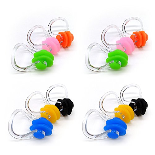 Zooshine 12Pcs Waterproof Silicone Swimming Nose Clips Nose Plugs for Adults Kids 8+ (12PCS)