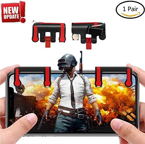 Mobile Game Controller [Upgrade Version]- JEFFWARE Sensitive Shoot and Aim Buttons L1R1 phone shooter Trigger for PUBG/Knives Out/Fortnite/Rules of Survival/Royale/Critical Ops for Android IOS 1 Pair