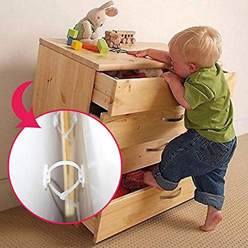 Furniture Straps 12 Set Nylon Anti-Tip Furniture Anchor Straps, Safety Furniture Wall Anchors for Baby Proofing & Pet Protecting, Bolts & Hardware Included (12)
