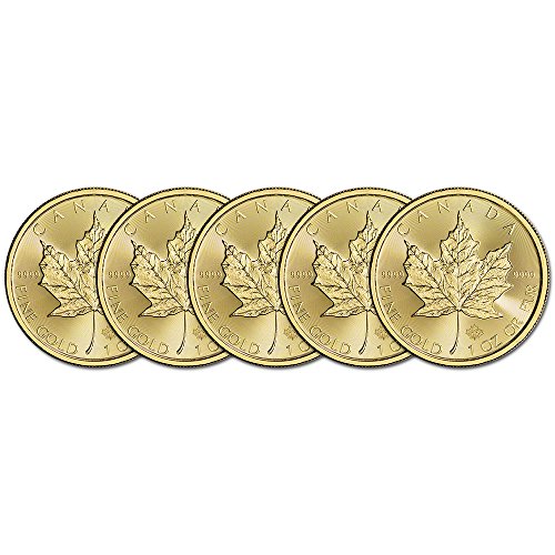 (5) 2016 Canada Gold Maple Leaf 1 oz