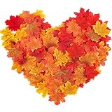 HAKACC Fake Autumn Leaves, 300 PCS Artificial Maple Leaves Autumn Leaves for Wed