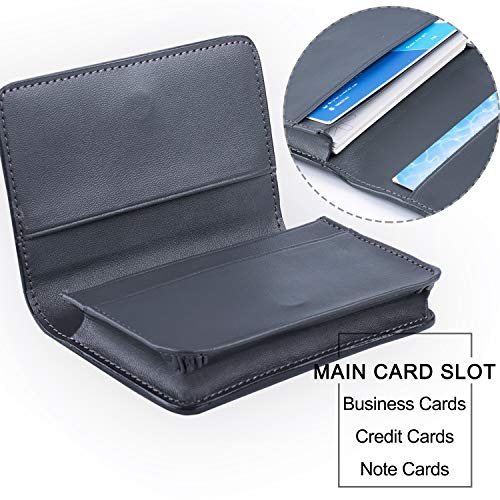 ABRONDA Carbon Fiber Business Card Case,Slim Biz Business Name Card Holder Wallet Credit Card with RFID,ID Case/Holder for Men & Women - Keep Your Business Cards Clean- Silver Gray - Thumbnail 4