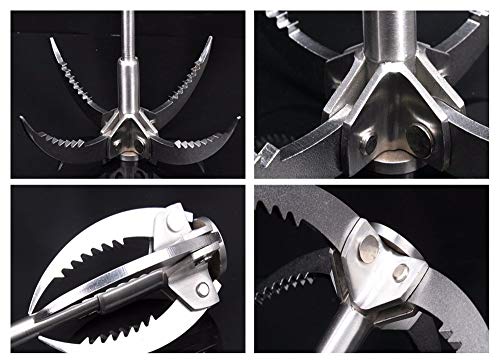 316 Stainless Steel 4-Claw Grappling Hook Anchor – 11.8 Inch, Marine Grade For Boat, Salvage & Outdoor