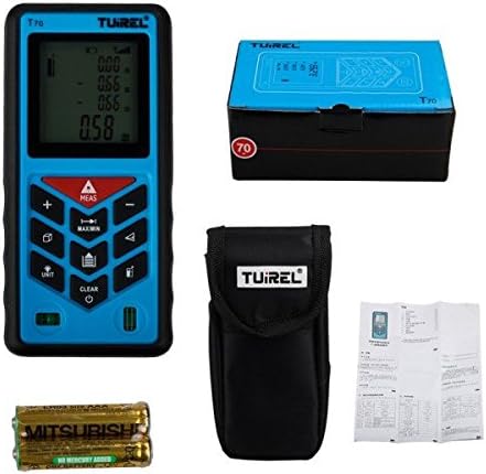 Tuirel T70 Handheld 70m/229ft/2755in Laser Distance Meter Range Finder Measure Instrument Diastimeter