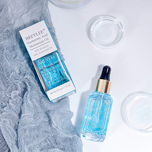 Hyaluronic Acid Moisturizer Oil, BREYLEE Moisturizing Face Oil Hydrating Face Serum Organic Facial Serum With Vitamin E and Vitamin B5 for Skin Care and Hair Care (17ml, 0.6fl Oz)