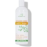 Manuka Honey Eczema and Psoriasis Body Wash – Organic, Natural Body Wash with Aloe Vera, Cehami, and Manuka Honey – Plant-Based, Sulfate-Free, Cruelty-Free Skincare