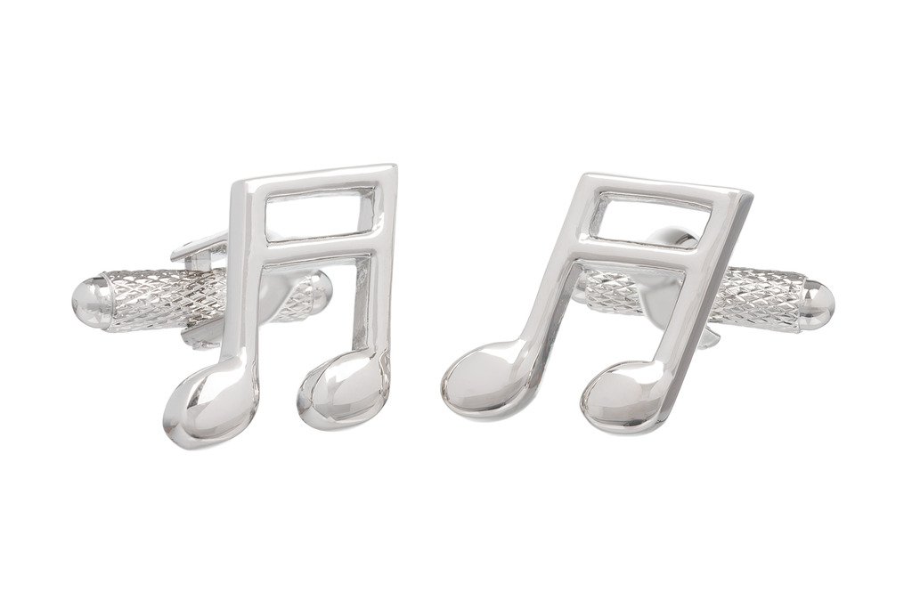 Semi Quaver Music Note Shirt Cufflinks In Onyx Art Cufflink Box
