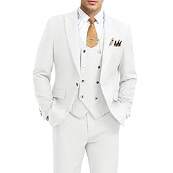 Aowdoy Men's Suits 3 Piece Slim Fit Tuxedo Suit One