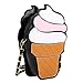 Queenfashion Cute Cartoon Women Ice Cream/ Cupcake Shape Mini Shoulder Bag Metal Chain Black