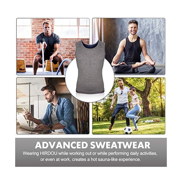 Hirdou-Sweat-Sauna-Vest-Weight-Loss-Tummy-Control-Body-Shaper Hirdou Men's Premium Workout Tank Top Slimming Polymer Weight Loss Sauna Vest, Black Shapewear