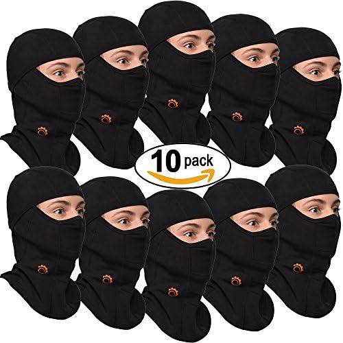Face Mask Motorcycle Balaclava (Black - 10 Pack)