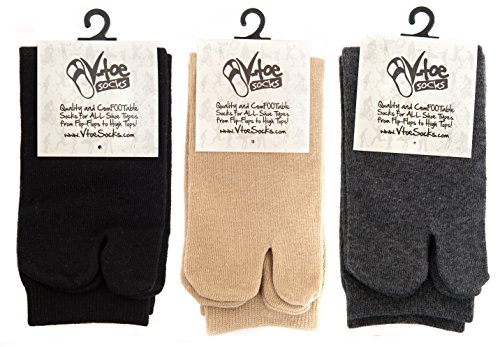 V-Toe Flip Flop Tabi Socks - 3 Pairs