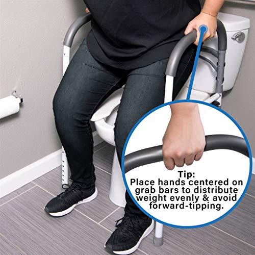 Vaunn Deluxe Folding Safety Toilet Rail, Adjustable and Foldable Toilet