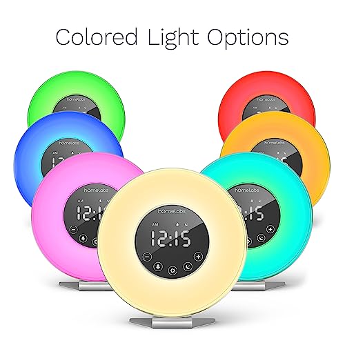 hOmeLabs Sunrise Alarm Clock Digital LED Clock with 6 Color Switch