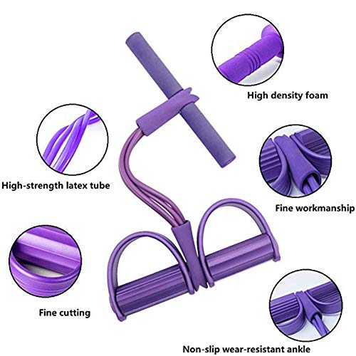 Heymax-Fitness-4-Tubes-Sit-up-Pull-Rope-Exercise-Equipment-Pedal-Resistance-Band-Elastic-Tension-Rope-for-Home-Gym-Yoga-Workout-Multifunction-Pedal-Arm-Leg-Trainer-Abdominal-Training