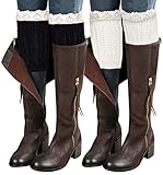 Sierry 2 Pairs Womens Boot Leg Cuffs, Leg Warmers Topper Socks, Boot Socks for Women