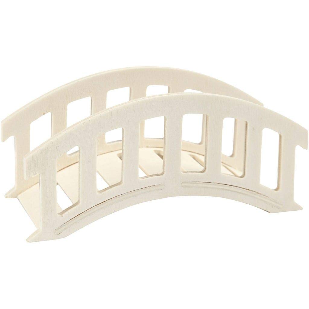 greedeko Bridge for crafting, 15 x 6 x 7 wood, DIY decoration, mini miniature garden terrain.
