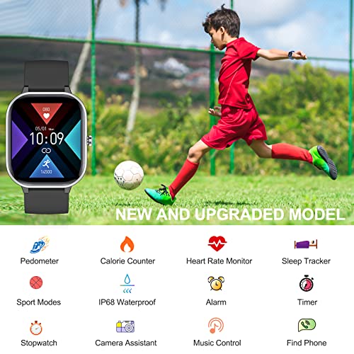 ZURURU Kids Smart Watch with 1.4" DIY Watch Face 19 Sport Modes