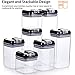 Senbowe [7-Piece] Air-Tight Food Storage Container Set with Durable Plastic,BPA Free,Clear Containers,Stackable Design, for Organizing Kitchen Space - Upgrade Black Lids (3.8×3.8”)