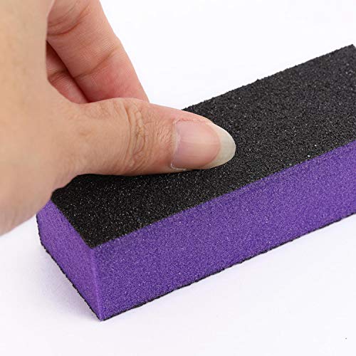 20 Pack Nail Polish Buffer Block Sanding Buffing Nail Files Pedicure Manicure Tool (Purple Black)