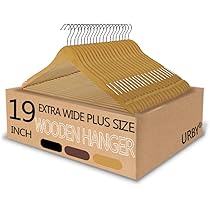Wide Shoulder Wooden Hangers, Suit Hangers with Non Slip Pants Bar, Smooth Finis Wide Shoulder Wooden Hangers, Suit Hangers with Non Slip Pants Bar, Smooth Finis