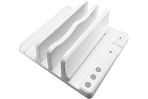 Vertical Notebook Stand Saves Desk Space Sustains to 4 Devices Notebook Panel Phone Addons Modifiable Width Silicone Mattress