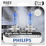 Philips 9003 CrystalVision Ultra Upgrade Headlight Bulb, 2 Pack