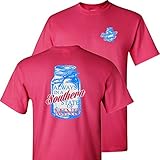 Southern Charm Mason Jar  Southern State of Mind Short Sleeve Pink T Shirt,Pink,X-Large
