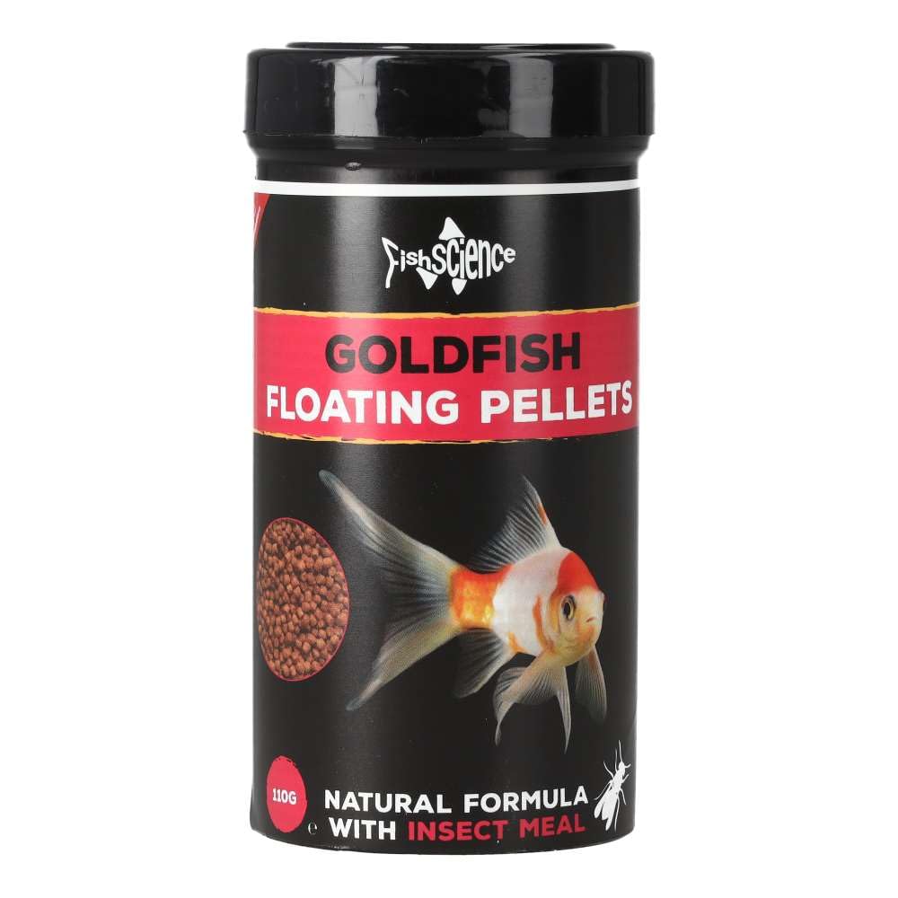 FishScience Floating Goldfish Pellets 2mm - 110g (250ml) | Goldfish Food | Colour-Enhancing Spirulina, Krill & Shrimp – Immune Boost with Garlic, Salmon Oil & Vitamins