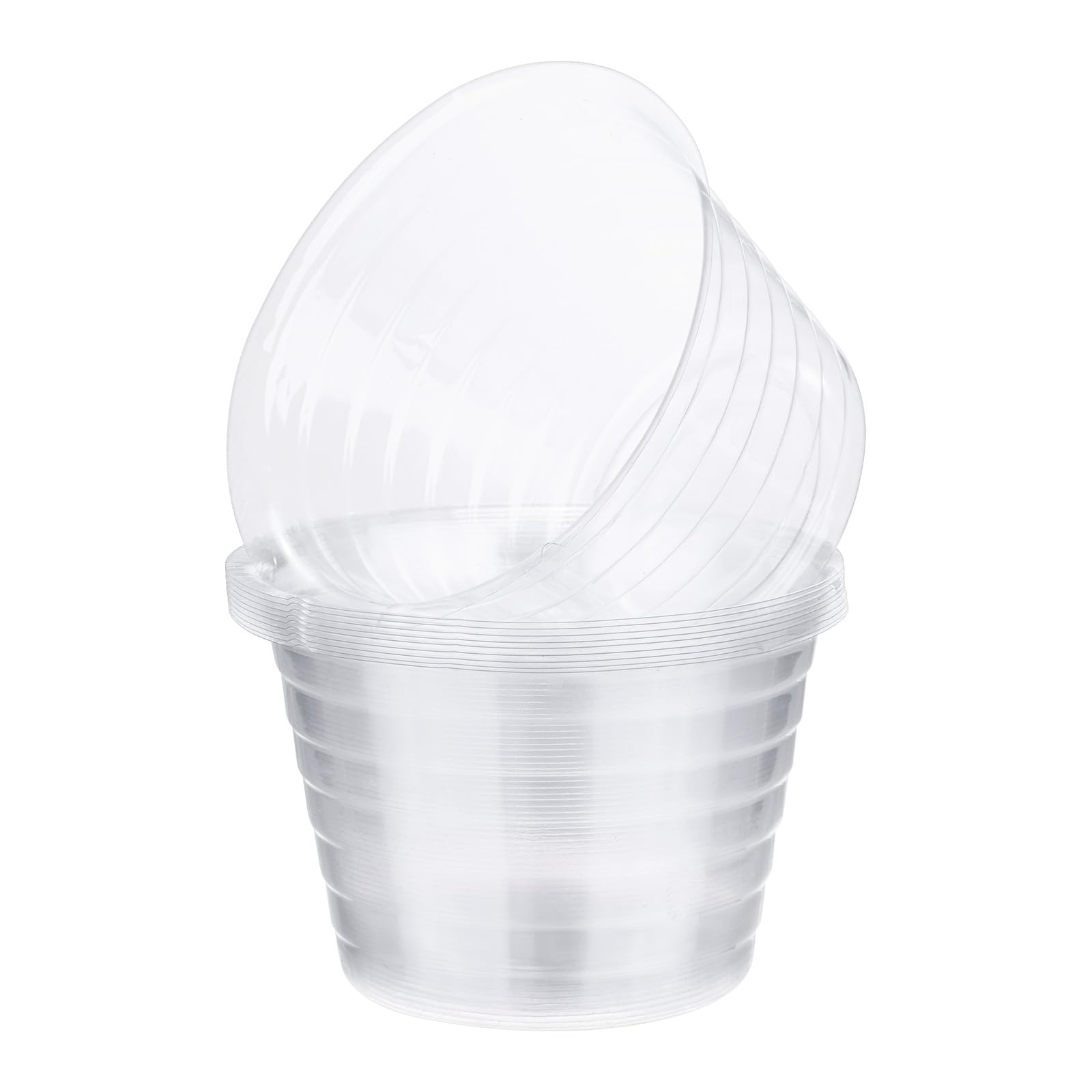 M METERXITY 10-Pack Plastic Plant Saucer, 5 Inch Clear Thin Plant Saucer Drip Tray for Indoor/Outdoor, Planter Liners Nursery Pots