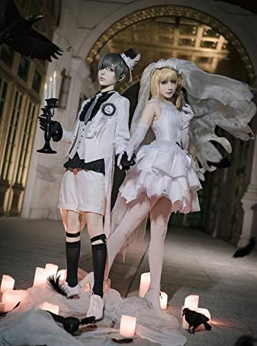 Amazon 黒執事エリザベスシエルとウェディングドレスのコスプレ衣装ロリータ シエル ウィッグ M コスプレ 仮装 通販