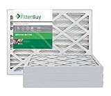 FilterBuy 16x25x2 MERV 8 Pleated AC Furnace Air Filter, (Pack of 4 Filters), 16x25x2 - Silver