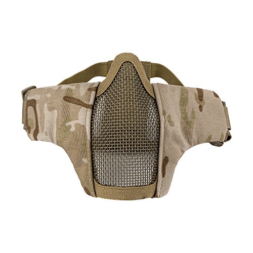 OneTigris 6" Foldable Half Face Mesh Mask Military Style Comfortable Adjustable Tactical Lower Face Protective Mask 9 Colors Available (Arid)