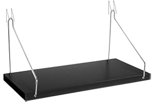 CHONIC Fabric Walls Cubicle Shelf with Hooks, 11.8' Wooden Cubicle Shelves with Hangers, Cubical Accessories for Work, Office Cubicle Wall Decor, Cubicle Decorations for Women Men Desk (1, Black)