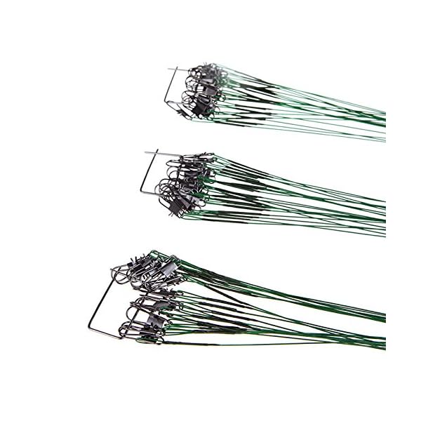 Docooler-60Pcs-152025cm-Fishing-Lure-Trace-Wire-Leader-Swivel-Tackle-Steel-Spinner