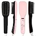 2-in-1 Ionic Hair Straightener Brush PTC Heating Hair Straightening Irons 5 Heat Settings for Different Hair Types 360 Rotatable Power Cord with Heat Resistant Glove