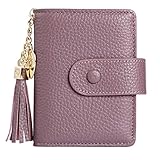 Women's Mini Credit Card Case Wallet with ID Window and Card Holder purse 9 Colors(Lavender)