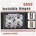 SOSS - 203CUNP 203 Zinc Invisible Hinge with Holes for Wood or Metal Applications, Mortise Mounting, Unplated (Pack of 2)