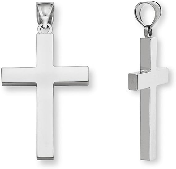 Men's Sterling Silver Plain Cross Pendant
