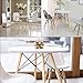 Furmax Kitchen Dining Table Modern Style Round Leisure Coffee Table,Office Coference Desk with Wood Legs for Kitchen Living Room(White)
