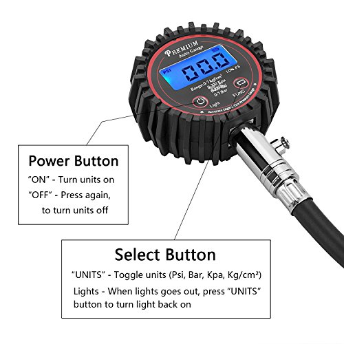 Tire Pressure Gauge Digital Depth for Bike Car ATV RVs - Thumbnail 6