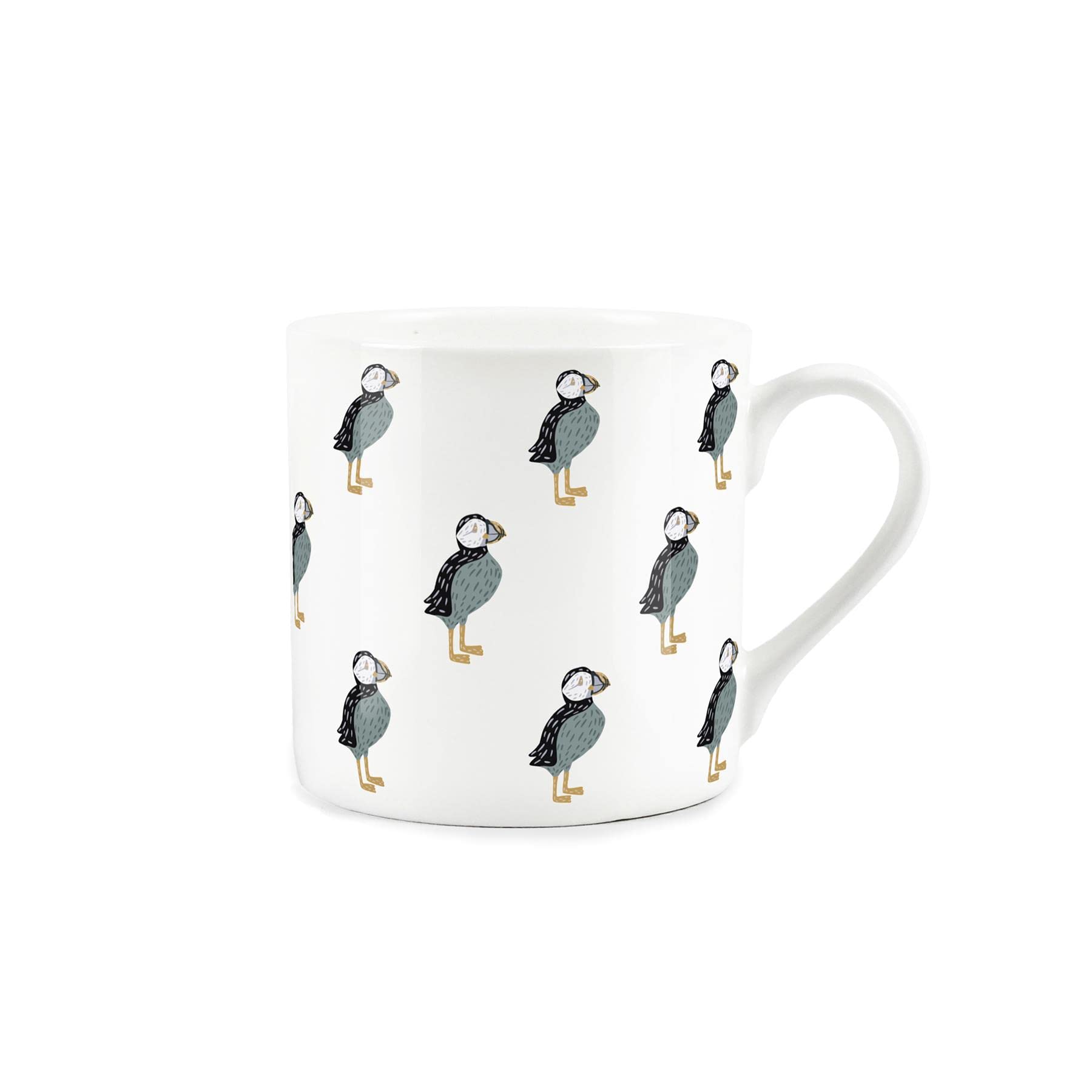 Purely Home Puffin Mug - Bone China Cup Tea/Coffee Present Gift for Bird Lovers