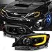 AKKON - [C-Style] [Black Smoked] For 08-14 Subaru Impreza WRX LED DRL Tube Switchback Projector Headlights