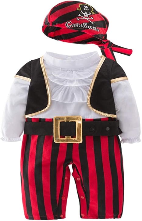 Amazon Co Jp ベイビーボーイ衣装セット 子供の赤ちゃんの4pcsの海賊キャプテンロンパースーツの服装セット 可愛い サイズ 100 ホーム キッチン