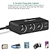 AUOPLUS Cigarette Lighter Splitter Car Charger, 120W 12V/24V 3-Socket Power Adapter DC Outlet with 6.8A 4-Port USB Charging Port for iPhone X/8/7/6s Plus, Samsung Galaxy S9/8/7/6 (Black)