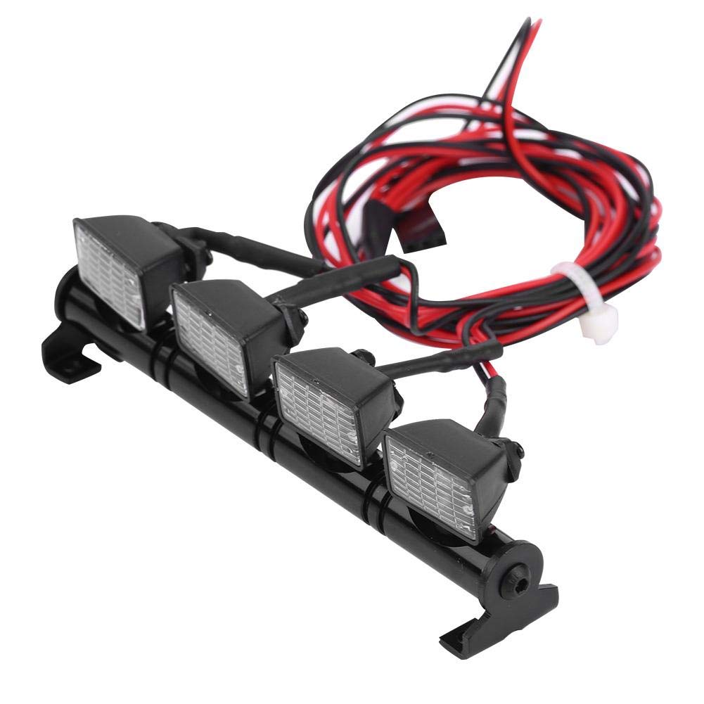 RC Car LED Light Bar, 4 LEDs Light Bar Roof Lights Lamp Accessory Part for Axial scx10 Traxxas trx-4 RC Car(White) Model Car Accessories